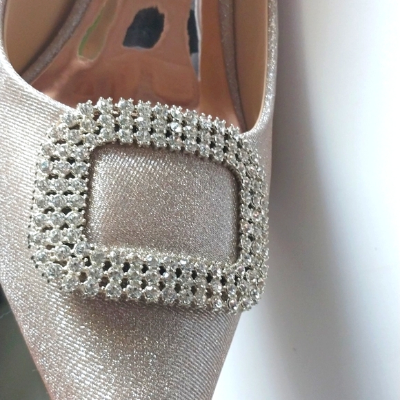 BADLEY MISCHA Pumps High Heel Sparkle Diamond Brooch Pointed The CHER Size 13M - Picture 9 of 12